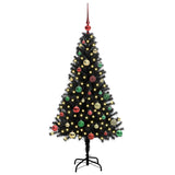 Albero di Natale con 150 LED con supporto Nero 150 cm PVC