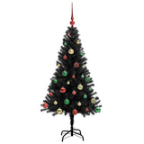 Albero di Natale con 150 LED con supporto Nero 150 cm PVC
