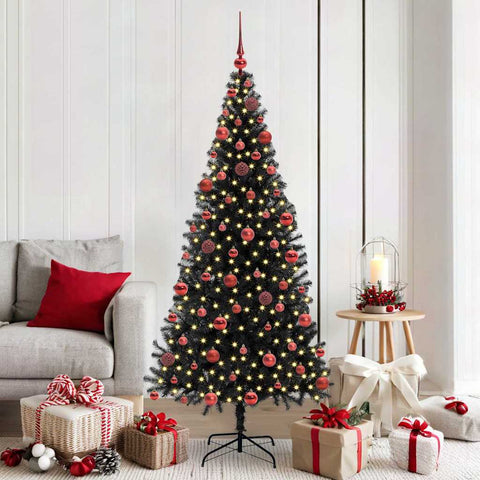 Albero di Natale con 300 LED con supporto Nero 180 cm PVC