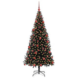 Albero di Natale con 300 LED con supporto Nero 180 cm PVC