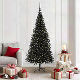 Albero di Natale con 300 LED con supporto Nero 180 cm PVC