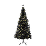 Albero di Natale con 300 LED con supporto Nero 180 cm PVC