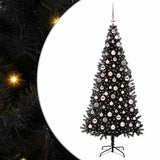 Albero di Natale con 300 LED con supporto Nero 180 cm PVC