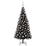 Albero di Natale con 300 LED con supporto Nero 180 cm PVC