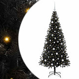 Albero di Natale con 300 LED con supporto Nero 180 cm PVC