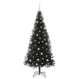 Albero di Natale con 300 LED con supporto Nero 180 cm PVC