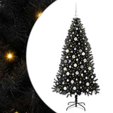 Albero di Natale con 300 LED con supporto Nero 180 cm PVC