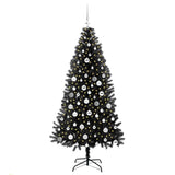 Albero di Natale con 300 LED con supporto Nero 180 cm PVC