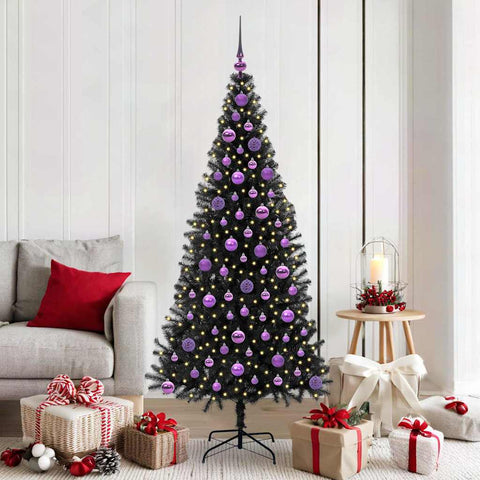 Albero di Natale con 300 LED con supporto Nero 180 cm PVC