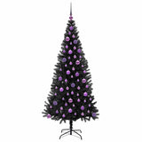 Albero di Natale con 300 LED con supporto Nero 180 cm PVC