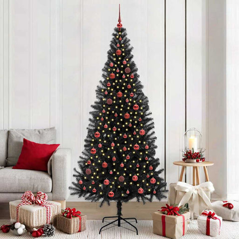 Albero di Natale con 300 LED con supporto Nero 210 cm PVC