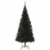 Albero di Natale con 300 LED con supporto Nero 210 cm PVC