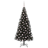 Albero di Natale con 300 LED con supporto Nero 210 cm PVC