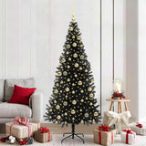 Albero di Natale con 300 LED con supporto Nero 210 cm PVC