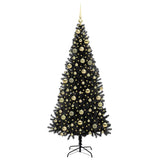 Albero di Natale con 300 LED con supporto Nero 210 cm PVC