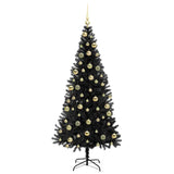 Albero di Natale con 300 LED con supporto Nero 210 cm PVC