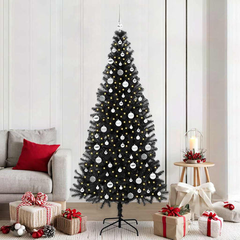 Albero di Natale con 300 LED con supporto Nero 210 cm PVC