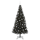 Albero di Natale con 300 LED con supporto Nero 210 cm PVC