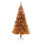 Albero di Natale con 150 LED con supporto Oro 150 cm PET