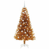 Albero di Natale con 150 LED con supporto Oro 150 cm PET