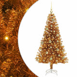 Albero di Natale con 150 LED con supporto Oro 150 cm PET