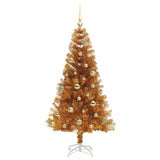 Albero di Natale con 150 LED con supporto Oro 150 cm PET