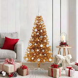 Albero di Natale con 150 LED con supporto Oro 150 cm PET