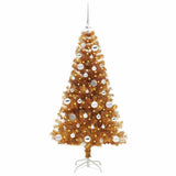 Albero di Natale con 150 LED con supporto Oro 150 cm PET