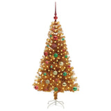 Albero di Natale con 150 LED con supporto Oro 150 cm PET