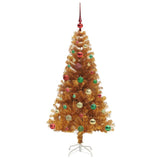 Albero di Natale con 150 LED con supporto Oro 150 cm PET