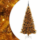 Albero di Natale con 300 LED con supporto Oro 180 cm PET