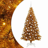 Albero di Natale con 300 LED con supporto Oro 180 cm PET