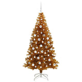Albero di Natale con 300 LED con supporto Oro 180 cm PET