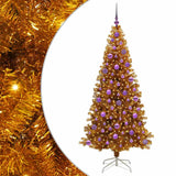 Albero di Natale con 300 LED con supporto Oro 180 cm PET