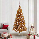 Albero di Natale con 300 LED con supporto Oro 210 cm PET