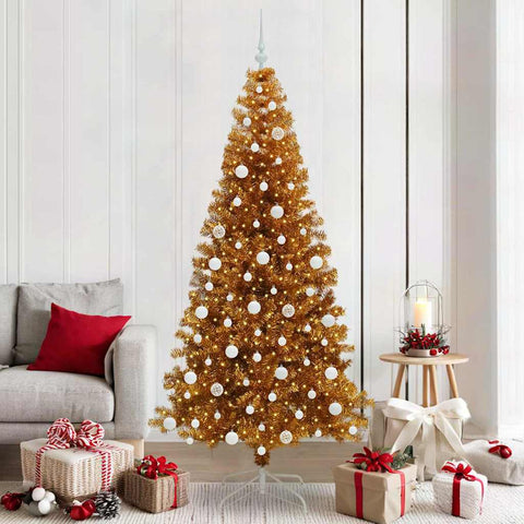 Albero di Natale con 300 LED con supporto Oro 210 cm PET