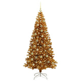 Albero di Natale con 300 LED con supporto Oro 210 cm PET
