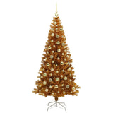 Albero di Natale con 300 LED con supporto Oro 210 cm PET