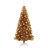 Albero di Natale con 300 LED con supporto Oro 210 cm PET