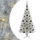 Albero di Natale con 150 LED con supporto Argento 120 cm PET