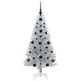 Albero di Natale con 150 LED con supporto Argento 120 cm PET