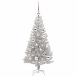 Albero di Natale con 150 LED con supporto Argento 120 cm PET