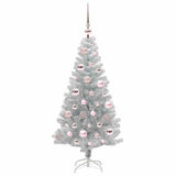 Albero di Natale con 150 LED con supporto Argento 120 cm PET