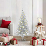 Albero di Natale con 150 LED con supporto Argento 120 cm PET