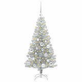 Albero di Natale con 150 LED con supporto Argento 120 cm PET
