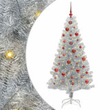 Albero di Natale con 150 LED con supporto Argento 150 cm PET
