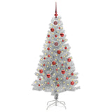Albero di Natale con 150 LED con supporto Argento 150 cm PET