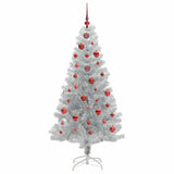Albero di Natale con 150 LED con supporto Argento 150 cm PET