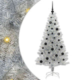 Albero di Natale con 150 LED con supporto Argento 150 cm PET