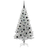 Albero di Natale con 150 LED con supporto Argento 150 cm PET